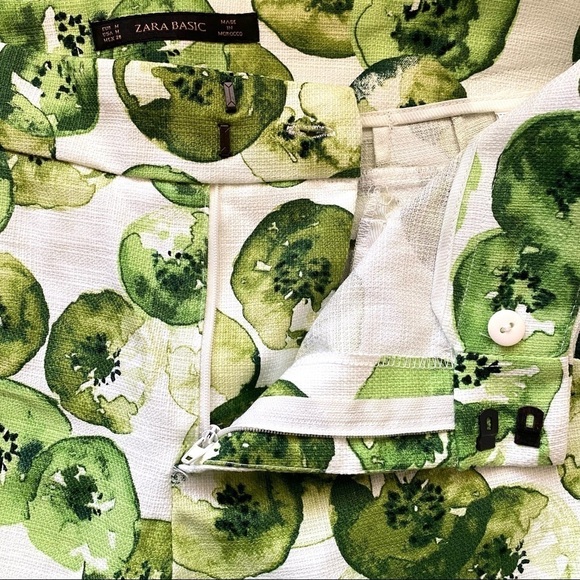 Zara Kiwi Fruit Cropped Pants Medium - Picture 7 of 9